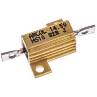 ARCOL Resistor, Wirewound, Res 82 Ohms, Pwr-Rtg 10 W, Tol 5%, Lug, Alum Housed, Heat Sink