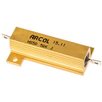 ARCOL HS50 Series Aluminum Housed Axial Panel Mount Resistor, 50kOhms +/-5% 50W