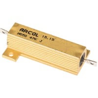 ARCOL HS50 Series Aluminum Housed Axial Panel Mount Resistor, 47kOhms +/-5% 50W