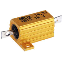 ARCOL HS15 Series Aluminum Housed Axial Panel Mount Resistor, 1kOhms +/-5% 15W