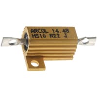 ARCOL HS10 Series Aluminum Housed Axial Panel Mount Resistor, 220mOhms +/-5% 10W