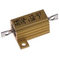 ARCOL HS15 Series Aluminum Housed Axial Panel Mount Resistor, 12Ohms +/-5% 15W