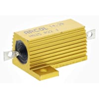 ARCOL HS25 Series Aluminum Housed Axial Panel Mount Resistor, 220mOhms +/-5% 25W