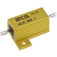 ARCOL HS25 Series Aluminum Housed Axial Panel Mount Resistor, 50Ohms +/-5% 25W