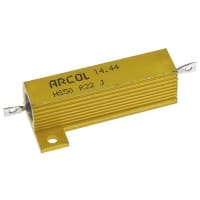 ARCOL HS50 Series Aluminum Housed Axial Panel Mount Resistor, 220mOhms +/-5% 50W