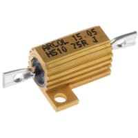 ARCOL HS10 Series Aluminum Housed Axial Panel Mount Resistor, 75Ohms +/-5% 10W