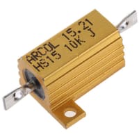 ARCOL HS15 Series Aluminum Housed Axial Panel Mount Resistor, 10kOhms +/-5% 15W