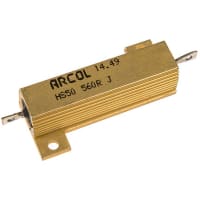 ARCOL HS50 Series Aluminum Housed Axial Panel Mount Resistor, 560Ohms +/-5% 50W