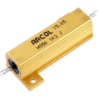 ARCOL HS50 Series Aluminum Housed Axial Panel Mount Resistor, 1.2kOhms +/-5% 50W