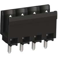 WECO Terminal Block Connector, Vertical Plug-In, 4 Position, Black, 12 A, 120 Series