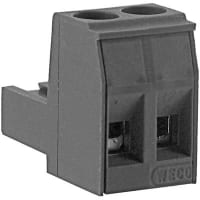 WECO Conn Term Blk PCB Plug 2 5.08 mm 26-12 Gray 10 A 300 V, 121-A Series