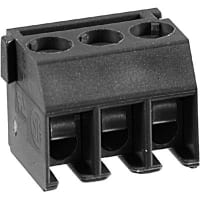 WECO Terminal Block Connector, Screw, 3, 26-16 AWG, 7 A, 300 V, 0.138 in., 0.25 in.