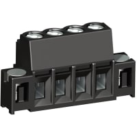 WECO Terminal Block Connector, PCB, 5, 3.5 mm, 30-16 AWG, Black, 10 A, 300 V