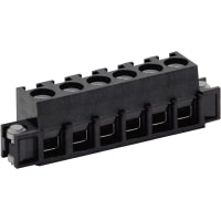 WECO Terminal Block Connector, PCB, 6, 3.5 mm, 30-16 AWG, Black, 10 A, 300 V