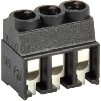 WECO Terminal Block Connector, PCB, SMD, Screw, 3, 3.5 mm, 26 to 16 AWG, Black, 10 A, 150 V