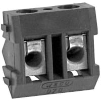 WECO Terminal Block Connector, Screw, 2, 26-12 AWG (UL), 22-10 AWG (CSA), 15 A, Gray