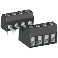 WECO Terminal Block Connector, PCB, Screw, 10, 5 mm, 22-14 AWG, Gray, 10 A, 300 V