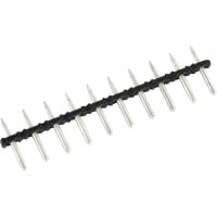 WECO Conn, TermBlk, PCB, PinHeader, Straight, 10Pole, 5mm, Black, 10A, 300V, Solder