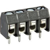 WECO Terminal Block Connector, PCB, Screw, 4, 5.0mm, 26-14 AWG, 15 A, 300 V