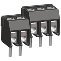 WECO Terminal Block Connector, 3, 26 to 16 AWG, 0.138 in. (Center to Center), Black