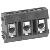 WECO Terminal Block Connector, Screw, 3, 26-12 AWG (UL), 22-10 AWG (CSA), 15 A, Gray