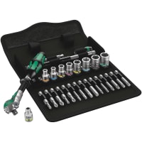 Wera Tools Zyklop Series, Speed Ratchet Set 1/4 28 PCS Ratchet Set 1/4" Driver Metric