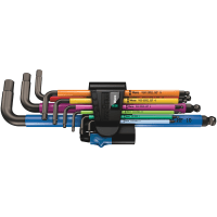 Wera Tools L-Keys, 950 SPKL/9 SM HF Multicolour L-key Set, metric, BlackLaser w/Holding Funct