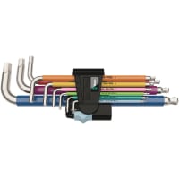 Wera Tools L-Keys, 3950 SPKL/9 SM Stainless Steel Multicolor Long Arm Hex-Key Set