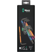 Wera Tools L-Keys, 950 SPKL/9 SM N MULTICOLOUR SB Long Arm Hex-Key Set