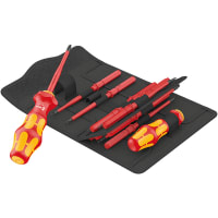 Wera Tools Kraftform Kompakt Turbo VDE Imperial Set with VDE blades in textile pouch