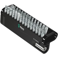 Wera Tools Bit Checks, Bit Set, 30 Metal 1, Hex Plus, Universal, Stainless Sleeve, Upright