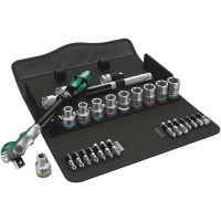 Wera Tools Zyklop Series, Speed Ratchet Set 1/2 25 PCS Ratchet Set 1/2" Driver Metric