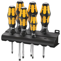 Wera Tools 932/6 RACK Slotted Driver Set, Kraftform Plus, 900 Series