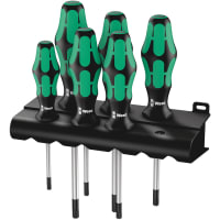 Wera Tools 367/6 RACK TORX Slotted Driver Set, Kraftform Plus, 300 Series