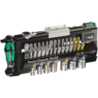 Wera Tools Tool-Check PLUS Bits Assortment with Ratchet + Sockets, Zyklop Mini, 7.5"x4"x1.4"