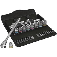 Wera Tools Zyklop Series, Metal Ratchet Set. Imperial 3/8 29 PCS with Switch LEVER