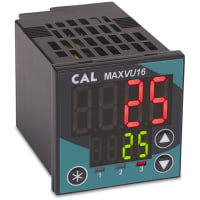 West Control Solutions Temperature Controller, MaxVU, 110VAC, 2 relays, RS-485 comm, 1/16DIN