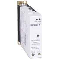 West Control Solutions Relay w/ Heatsink, DIN Rail Mount Solid State, 48-600VAC, 30A, West