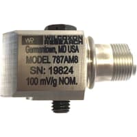 Wilcoxon Sensing Technologies Accelerometer, 100 mV/g 5%, side exit MIL-C-5015 connector, M8 captive bolt