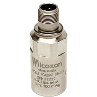 Wilcoxon Sensing Technologies Sensor, Top exit, 85c, 4-20 mA, 5% full scale, 5g, 49 m-sec2, 100 mV-g, 10.2 mV-m-sec2, 