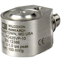 Wilcoxon Sensing Technologies Sensor, Sideexit, 85C, built-intempsensor, 4-20mA, 10ips, MIL-C-5015connector