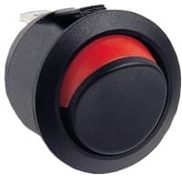 Arcolectric (Bulgin Ltd.) Switch, Rocker, Circular, Spst, 10A, 125V, Dia, 20.20Mm, 0.187" Qc Tab, I-O