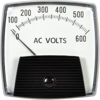 Yokogawa Corporation of America AC Voltmeter, Self-Contained, Iron Vane/Pivot&Jewel, 60 Hz, New Big Look, 3.5 in, 600V