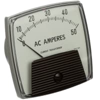 Yokogawa Corporation of America AC Ammeter, Transformer Rtd, IronVane/Pivot&Jewel, 25-500Hz, New Big Look, 3.5 in, 50A