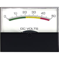 Yokogawa Corporation of America DC Voltmeter, Zero-Left, Stylist Series, 2.5 in, Surface Mount, Taut Band, 0-10V