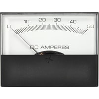 Yokogawa Corporation of America DC Ammeter, Zero-Left, 50mV Shunt Rated, Stylist, 2.5 in, Surface Mnt, Taut Band, 0-50A