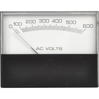 Yokogawa Corporation of America AC Voltmeter, Self-Contained, IronVane/Pivot&Jewel, 60Hz, Stylist, Surface, 3.5in, 600V