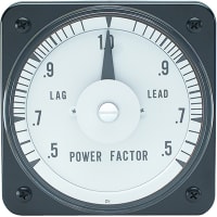 Yokogawa Corporation of America Power Factor Meter, AB-40, 3-Phase 3&4-Wire, 50/60Hz, 5A, 120V, .5-1-.5 Scale