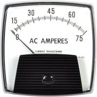 Yokogawa Corporation of America AC Ammeter, Transformer Rtd, IronVane/Pivot&Jewel, 25-500Hz, New Big Look, 2.5in, 200A