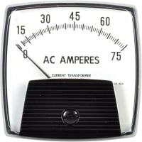 Yokogawa Corporation of America AC Ammeter, Transformer Rt, IronVane/Pivot&Jewel, 25-500Hz, New Big Look, 2.5in, 1.5kA